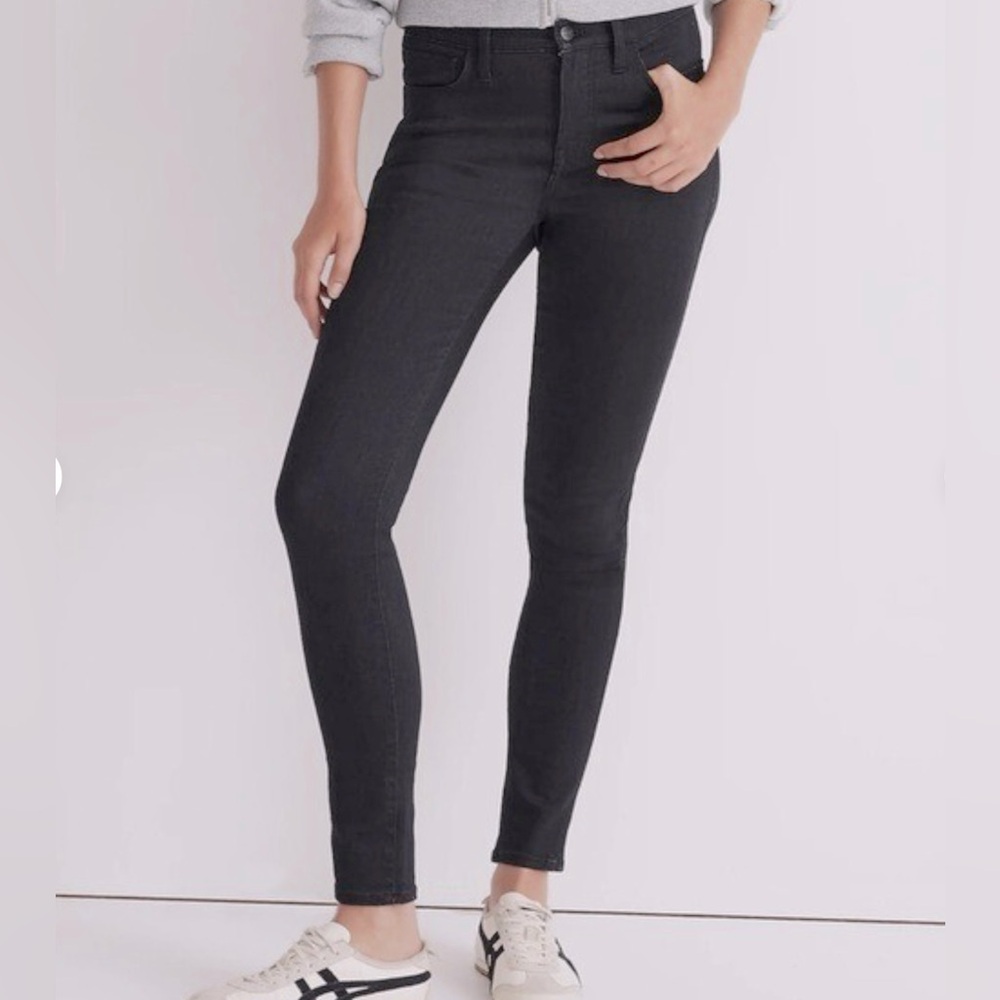 Madewell Roadrunner High Rise Black Skinny Jeans Stretch SZ 29